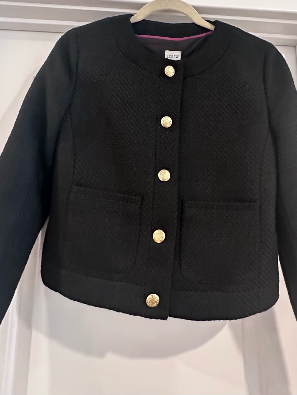 J.Crew women’s Black Textured Button Jacket